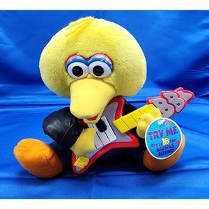 Sesame Street Big Bird 1991 Rock and Roll Singing Doll Plush Tags Attached Worki